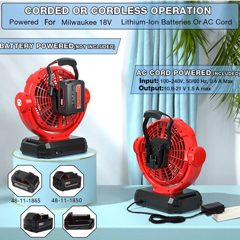 Cordless Fan For Milwaukee 18V - đánh giá và giá Power Tools In Construction