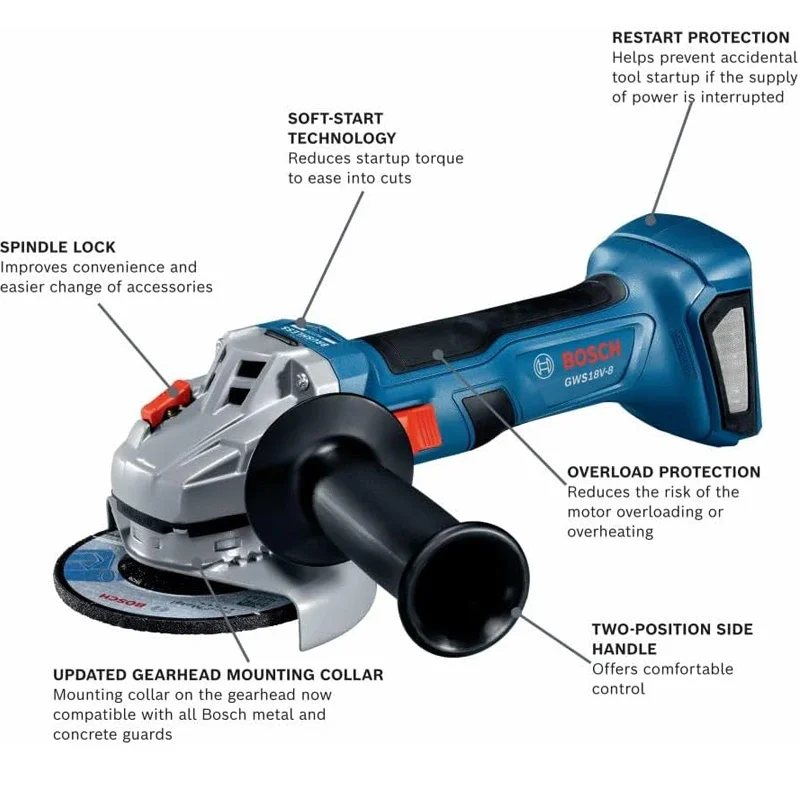 BOSCH GWS 18V-8 Cordless Angle - đánh giá và giá Power Tools Cordless